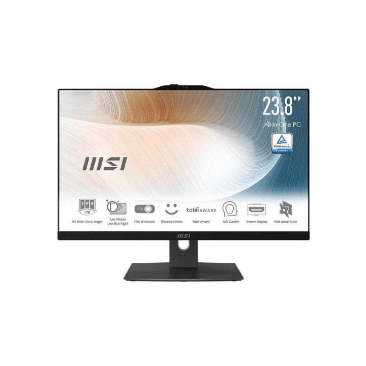 msi msi aio modern am242p 12m 645eu. 23.8 ips led fhd 16 9  1920x1080 . i5 1235u. uma. so dimm ddr4