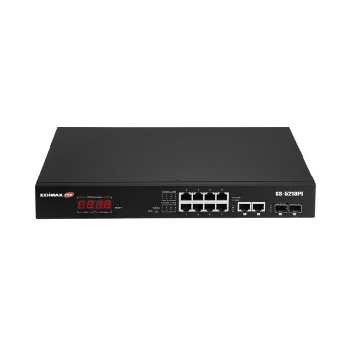 edimax gs 5210pl switch 10xgb poe+ 2xsfp surve