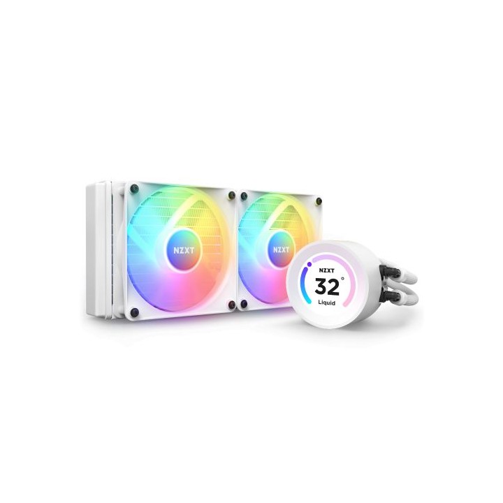 nzxt kraken elite 240 rgb procesador sistema de refrigeracion liquida todo en uno 12 cm blanco 1 pie