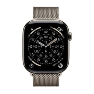 apple smartwatch apple watch series 11 gps + cellular 46mm natural titanium milanese loop m   l