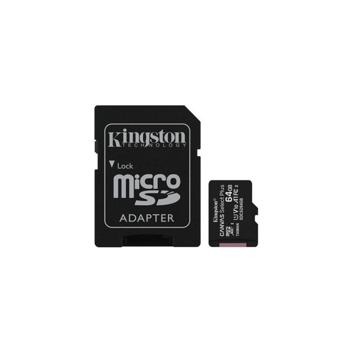kingston tarjeta memoria micro secure digital sd hc 64gb kingston canvas select plus clase 10 uhs