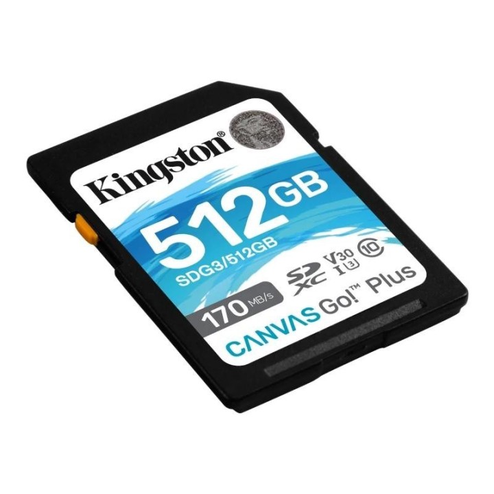 kingston canvas go plus sd 512gb class 10 u3 v30