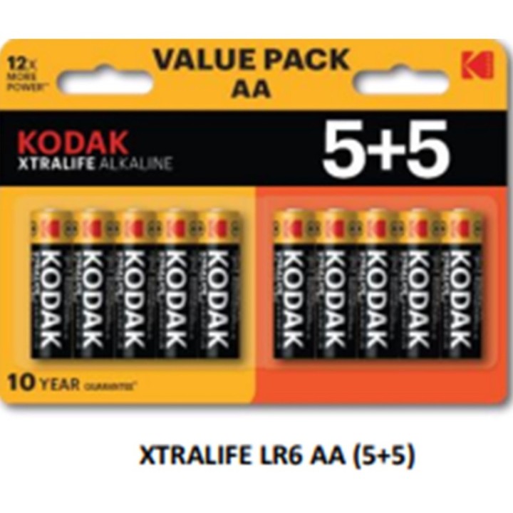 kodak blister pilas kodak alcalina xtralife aa lr6    blister 5+5
