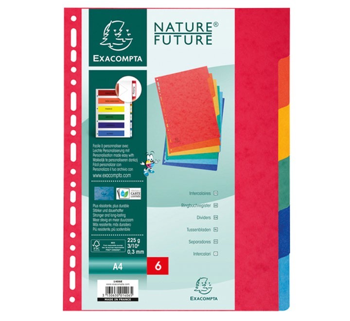 sep. cart. exacompta lustrada 6 posic. 1406e