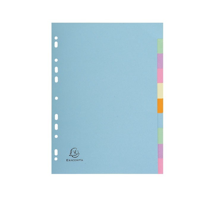 separadores pastel 10p cartul exacompta