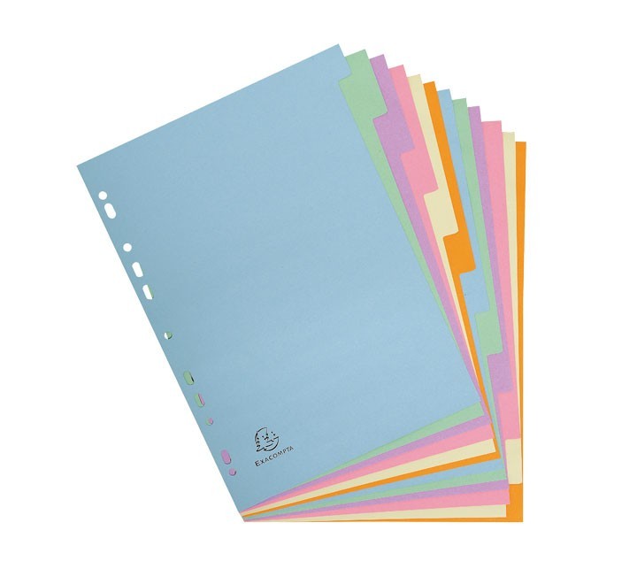 separadores 12p. pastel cartulina exacompta