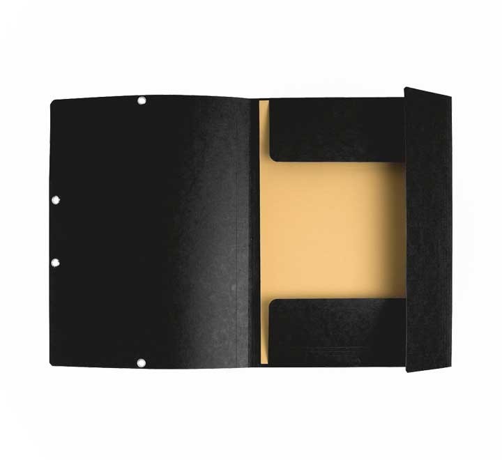 carpeta gomas carton exacompta 3 solapas negro