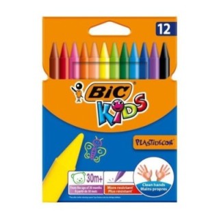 estuche 12 ceras bic plastidecor stdo