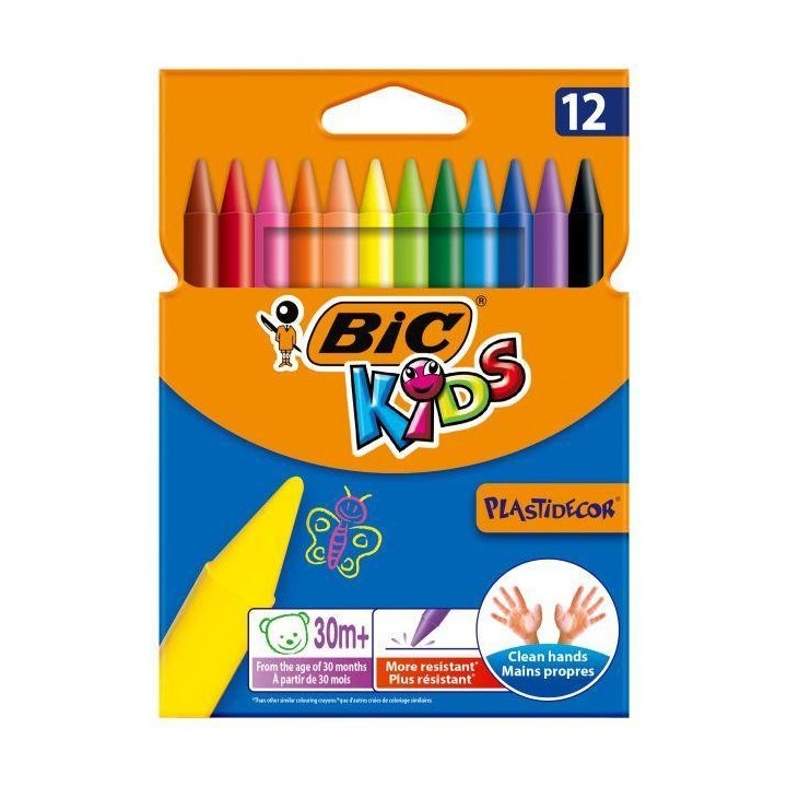 estuche 12 ceras bic plastidecor stdo