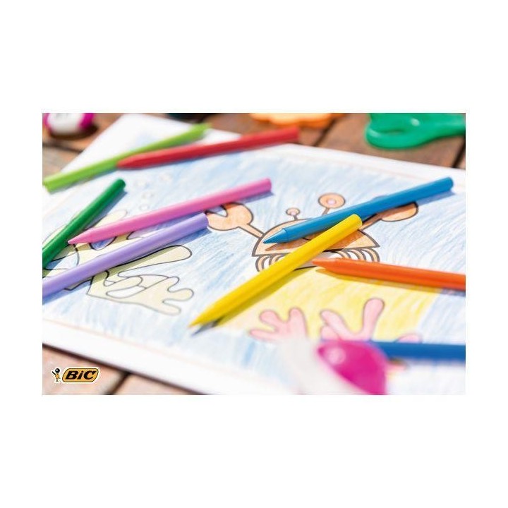 estuche 12 ceras bic plastidecor stdo