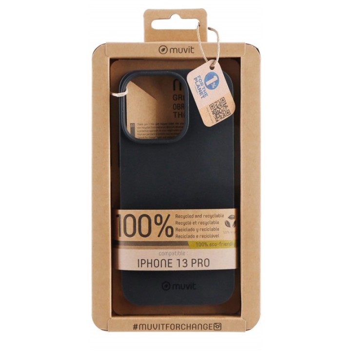 muvit funda muvit recycletek para apple iphone 13 pro negra