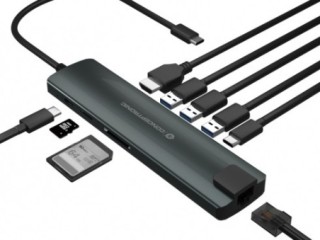 conceptronic adaptador conceptronic usb tipo c 9 en 1 hdmi    usb   c    pd    usb 3.0    sd    micr