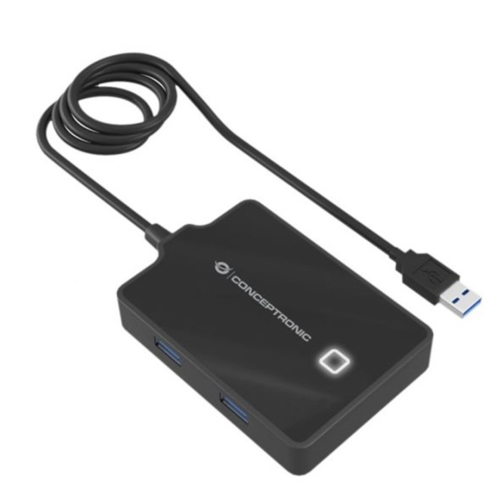 conceptronic hub usb 3.0 conceptronic hubbies11b 4 puertos y cable de 90cm con alimentador