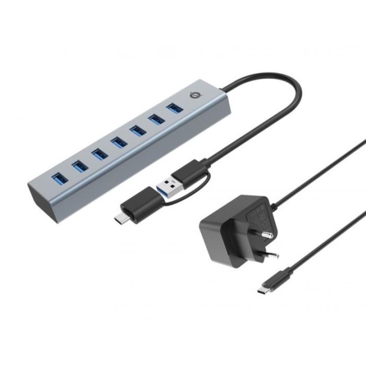 conceptronic hub usb 3.0 conceptronic hubbies21gp 7 puertos usb   c a 7xusb   a con alimentador