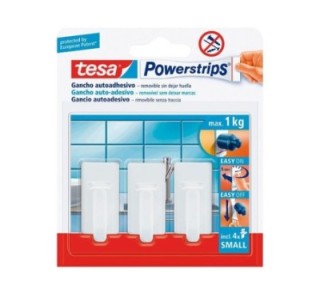 ganchos tesa powerstrips 3 ganchos + 4 tiras