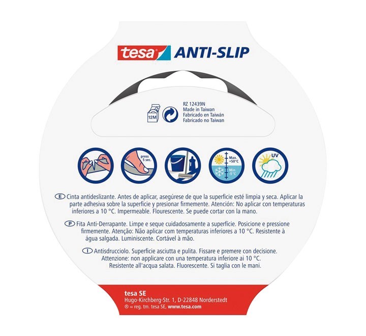 cinta antideslizante tesa 5mx25mm fluorescente