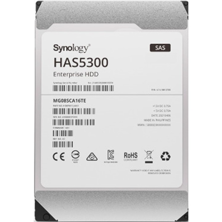 synology disco duro interno hdd synology has5300   8t 8tb 3.5 pulgadas 256mb 7200rpm sas 12gb   s
