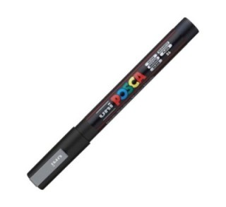 marcador uni ball posca pc3m 0.9 1.3mm plata