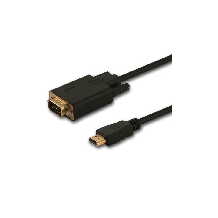 cable hdmi a vga 1.8m savio cl 103 m m 1080p negro macho a hembra