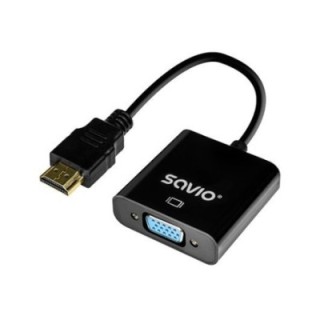 adaptador hdmi a vga negro savio ak 75 m h 1080p 60 hz negro
