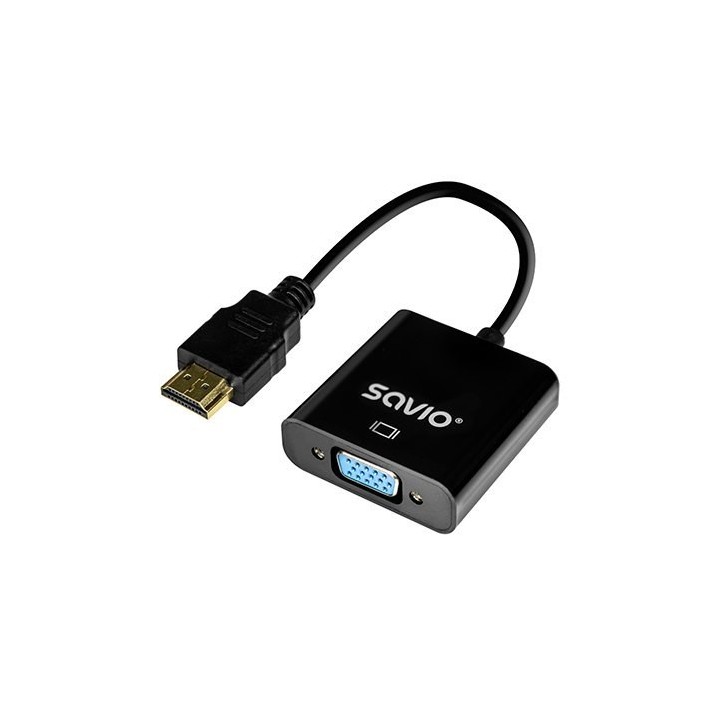 adaptador hdmi a vga negro savio ak 75 m h 1080p 60 hz negro