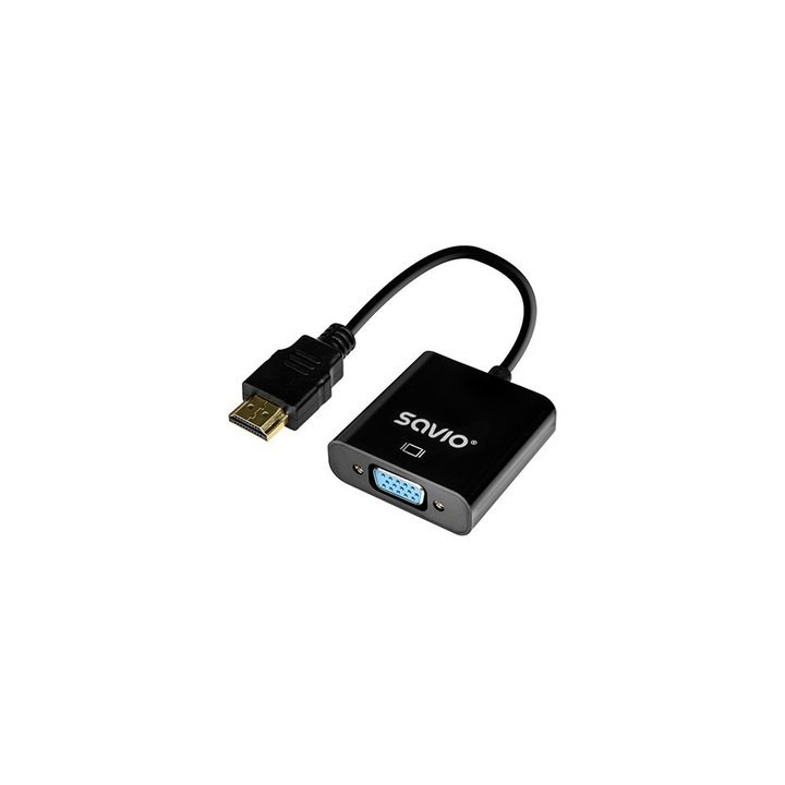adaptador hdmi a vga negro savio ak 75 m h 1080p 60 hz negro
