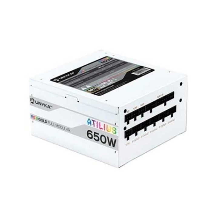 unykach fuente de alimentacion unykach atilius white gaming atx 650w