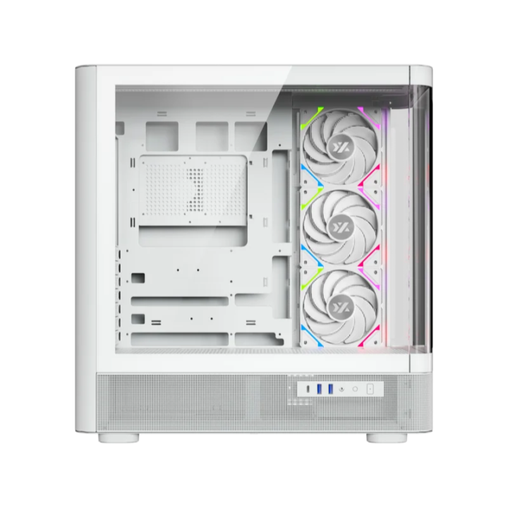 torre atx xyz quantum white 4xvent 120mm argb cpu max 180mm gpu max 400mm