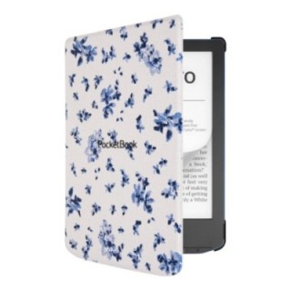 pocketbook readers pocketbook funda shell series verse + verse pro   patron flores blanco azul