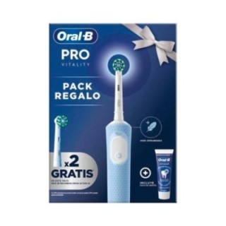 braun cepillo dental electrico braun oral   b vitality pro blanco + 2 cabezales y dentifrico