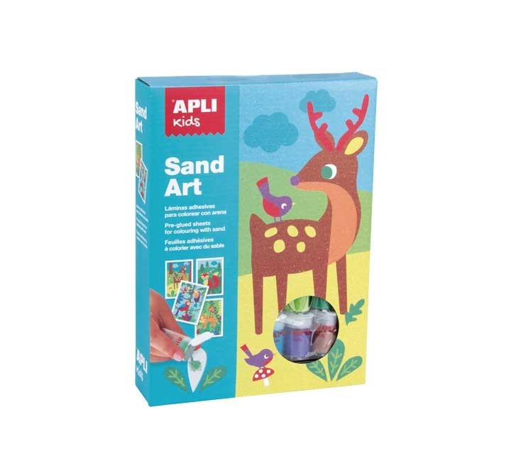 caja 4u apli sand art colorea arena animales