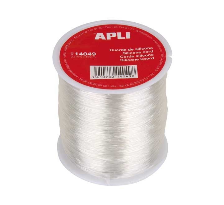 bobina silicona elastica apli 0.7x100m transp.