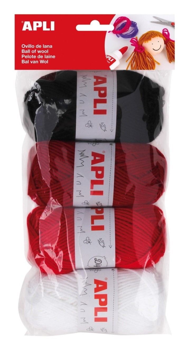 pack 4un ovillos lana apli tonos rojos 50g 14091
