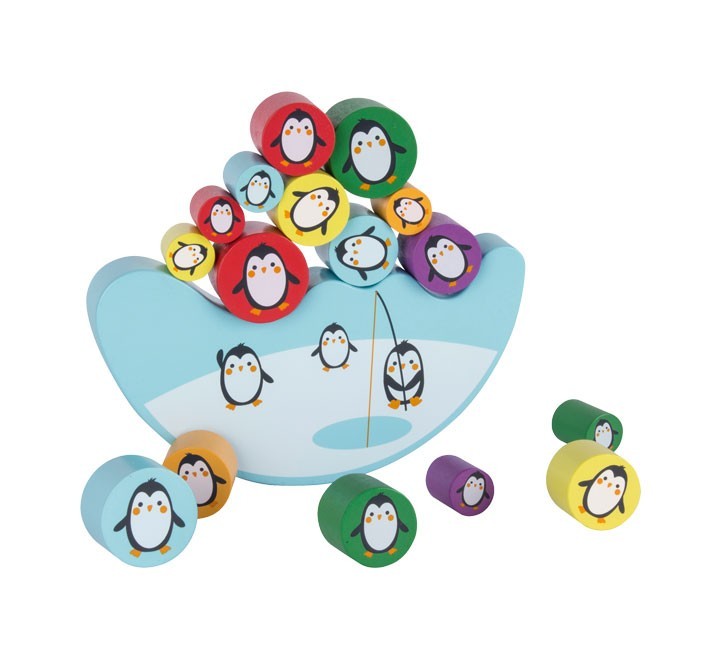 juego equilibrio apli kids pinguinos madera