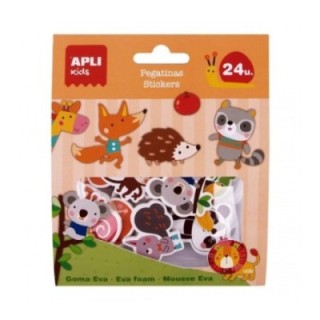 bl. 24 pegatinas goma eva animales apli 18878