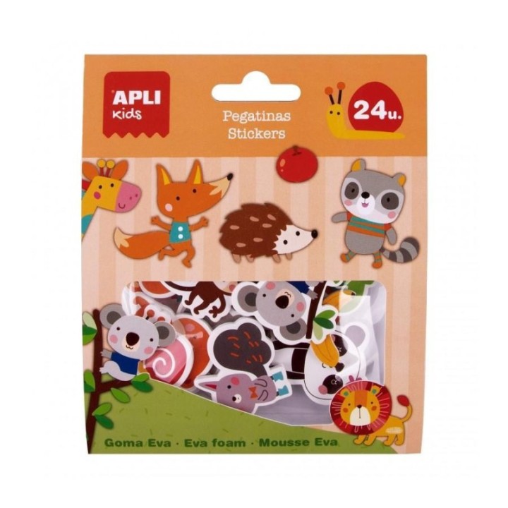 bl. 24 pegatinas goma eva animales apli 18878