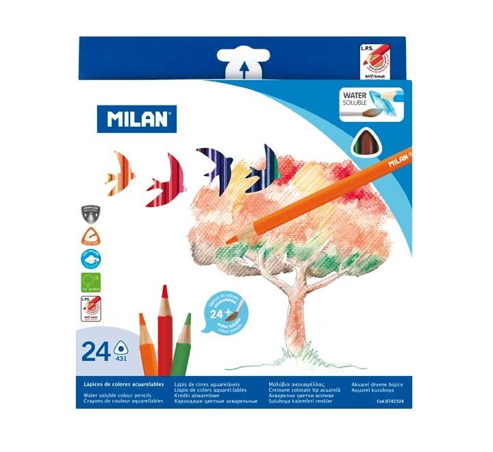 c.24 lapices acuarelables milan 0742324 surtido