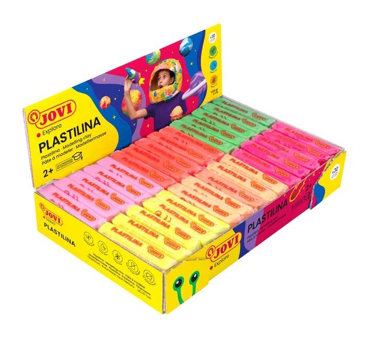 c. 30u plastilina jovi 50gr neon stdo 70f