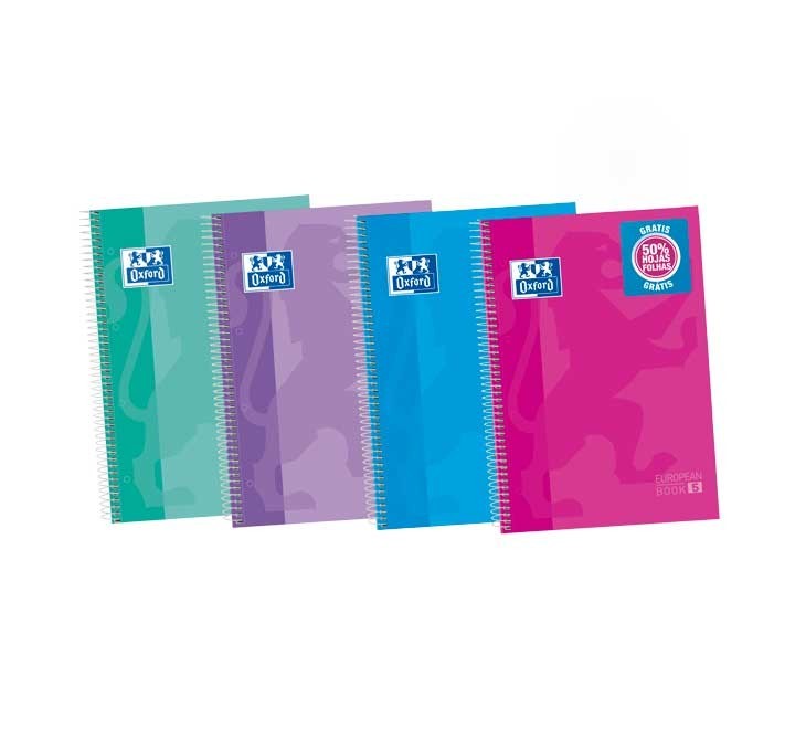 agotado  cuad oxford ebook 5 a4 5x5 120h t/ext pastel