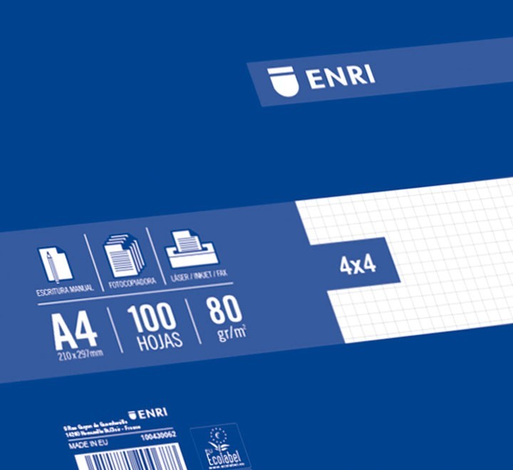 agotado  resmilleria 100h enri 80gr a4 4x4mm