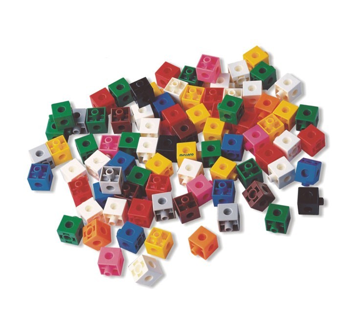 bote 100un cubos 2cm ensartables miniland 95210
