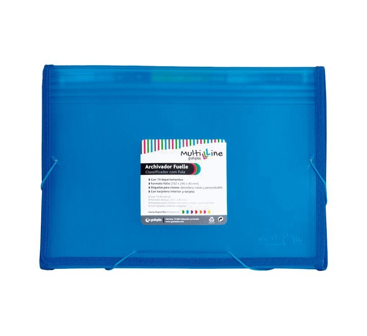 carp. clasif grafoplas multiline 13div pp fo azul
