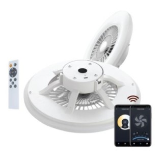 muvit lampara techo muvit io wifi 40w blanco + ventilador 20w
