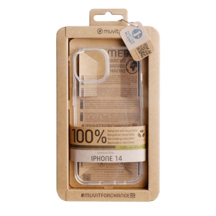 muvit funda muvit recycletek para apple iphone 14 transparente