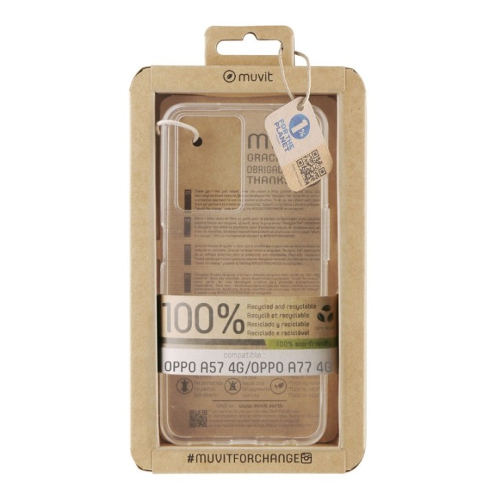 muvit funda muvit recycletek para oppo a57s 4g   a57 4g   a77 4g   a57e 4g   a77s 4g transparente