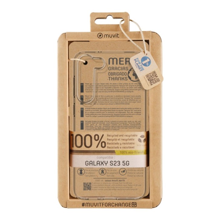 muvit funda muvit recycletek para samsung galaxy s23 5g transparente