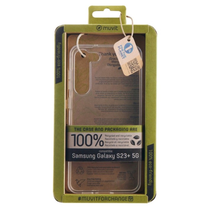 muvit funda muvit recycletek para samsung galaxy s23+ 5g transparente