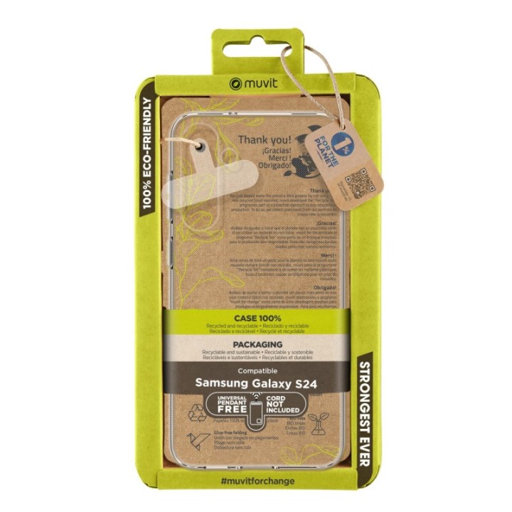 muvit funda muvit recycletek para samsung galaxy s24 transparente