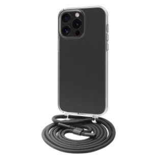 muvit funda muvit recycletek para apple iphone 15 pro max transparente + colgante negro