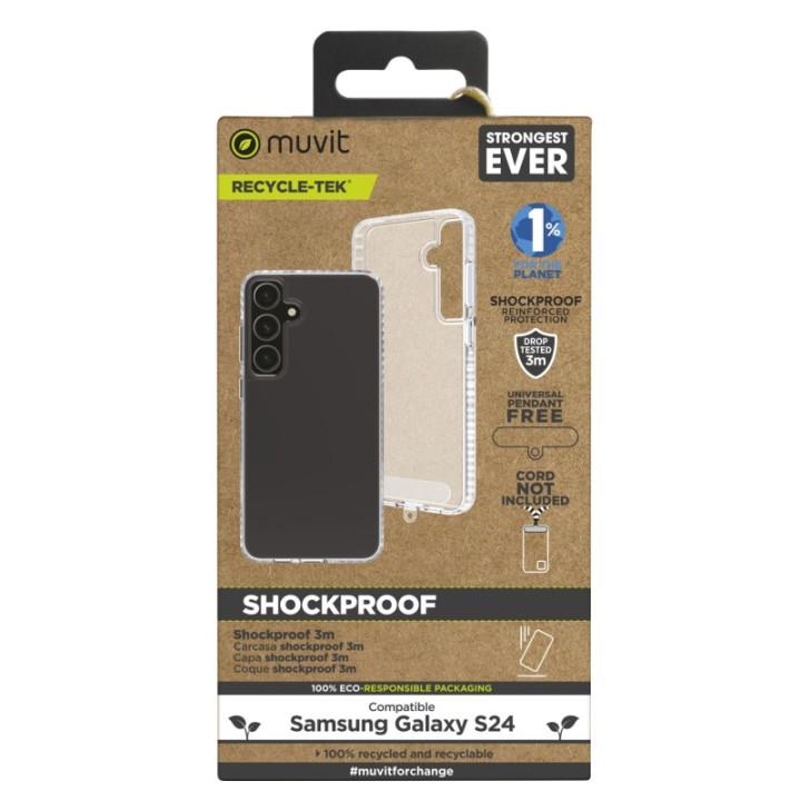 muvit funda muvit shockproof 3m para samsung galaxy s24 transparente
